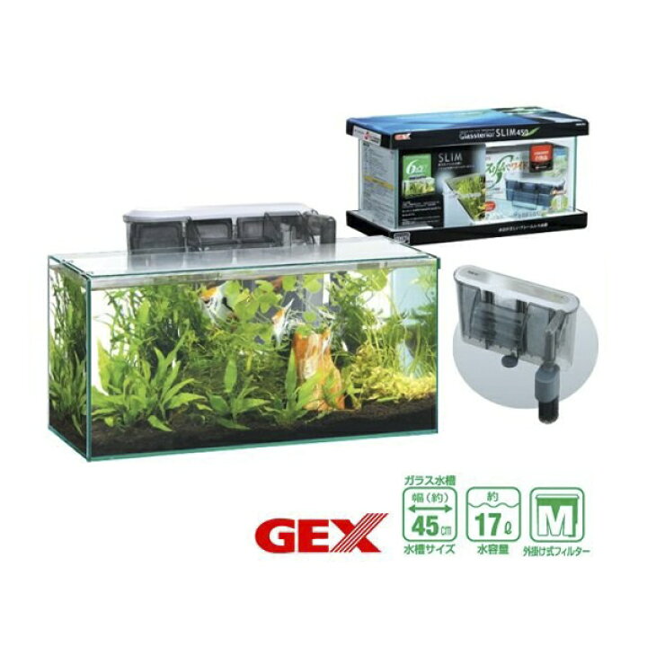 楽天市場 Gex グラステリアスリム 450 6点セット 45cm水槽 ガラス水槽セット Avaler