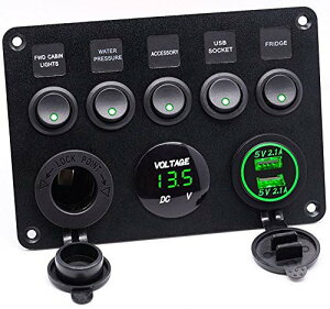 12V 24V Ή h XCb` pl fA VK[C^[ VK[ \Pbg 2.1A USB LED dv KRB010 (O[)