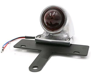 バイク スパルト テール ランプ 電球 ライト ナンバープレート ステー 付き シルバー ポリッシュ ビンテージ KRB150 (テールライト)