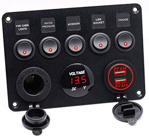 12V 24V Ή h XCb` pl fA VK[C^[ VK[ \Pbg 2.1A USB LED dv KRB010 (bh)
