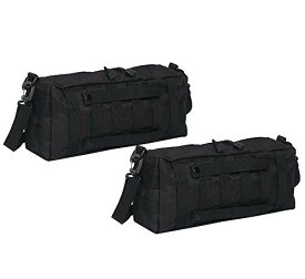 サバゲー バッグ 2個 セット MOLLE モール システム ブラック カーキ ブラウン サイド ポーチ バック パック KRB026 (ブラック)