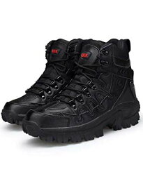 メンズ ミリタリー ブーツ アウトドア シューズ 登山 靴 ブラック ブラウン ベージュ ハイキング サバイバル KR127 (ブラック28.0cm)