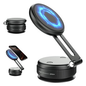 ★12/14迄限定300円OFF★スマホホルダー 車 マグネット【24×N55磁石+真空吸盤】360度多角度調節 Magsafeホルダー 片手操作 1秒で着脱 高級合金素材 スマホスタンド 車載スマホホルダー 携帯ホルダー 折りたたみ式 ナノゲル吸着 iPhone&Android多機種多車種対応