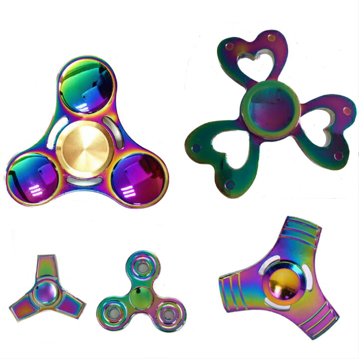 楽天市場 送料無料 ハンドスピナー Handspinner金属製 虹色 カラフル Vacuum Plating Color 玩具 おもちゃ 指スピナー レインボー オーロラ カラフル ストレス解消グッズ エイベクト ストア