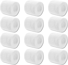 自己粘着性 伸縮包帯 弾性包帯 4.8cm x 4.5m テーピング 蒸れにくい 手で切れる ホワイト 白