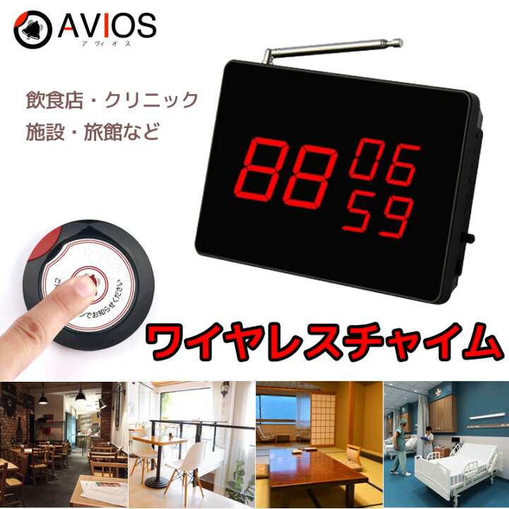 楽天市場】スタッフ呼び出しベル 送信ボタン20個付き ワイヤレス 