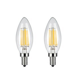【2本】LED led電球 60w フィラメントシャンデリア電球 E12 E17 60w LED 6W（60W相当）口金 E12 led キャンドル電球