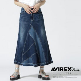 ☆★タイムセール｜AVIREX 公式通販 | リメイク ストレッチ デニム ネイビー スカート/REMAKE STRETCH DENIM NAVY SKIRT(アビレックス アヴィレックス)レディース 女性※セール品につき交換 返品不可