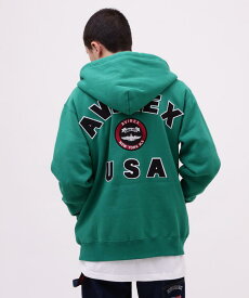 AVIREX 公式通販｜VARSITY LOGO SWEAT ZIP UP PARKA /バーシティ ロゴ スウェット ジップアップ パーカー(アビレックス アヴィレックス)メンズ 男性