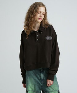 ��AVIREX �����ʔ́b�sWOMAN�tHALF BUTTON VINTAGE SWEAT/�n�[�t�{�^�� ���B���e�[�W �X�E�F�b�g(�A�r���b�N�X �A���B���b�N�X)���f�B�[�X ����