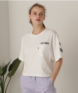 AVIREX ʔ́bNAVAL POCKET SHORT T-SHIRT/lCo |Pbg V[g eB[Vc(ArbNX ABbNX)fB[X 