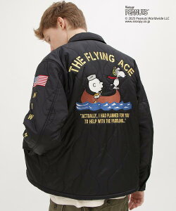 AVIREX ʔ́bR{[V3eIsAVIREX × PEANUTStQUILTING JACKET FLYING ACE/LeBO WPbg tCO G[X /s[ibc / Xk[s[(ArbNX ABbNX)Y j