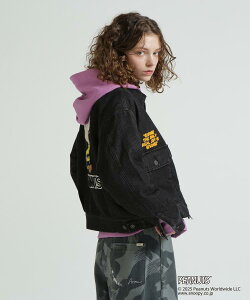 AVIREX ʔ́bR{[V3eIsAVIREX × PEANUTStDENIM WORK JACKET / fj[NWPbg / s[ibc / Xk[s[(ArbNX ABbNX)fB[X 