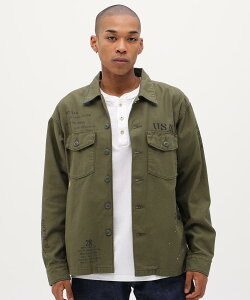 AVIREX �����ʔ́b�sAGED LOOK�t L/S UTILITY SHIRT / ���[�e�B���e�B �V���c(�A�r���b�N�X �A���B���b�N�X)�����Y �j��