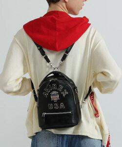AVIREX �����ʔ́b�s���c�X����tVARSITY LEATHER MINI BACKPACK/AVX 5653/�o�[�V�e�B ���U�[ �~�j �o�b�N�p�b�N(�A�r���b�N�X �A���B���b�N�X)�����Y �j�� ���f�B�[�X ���� �j�����p ���j�Z�b�N�X