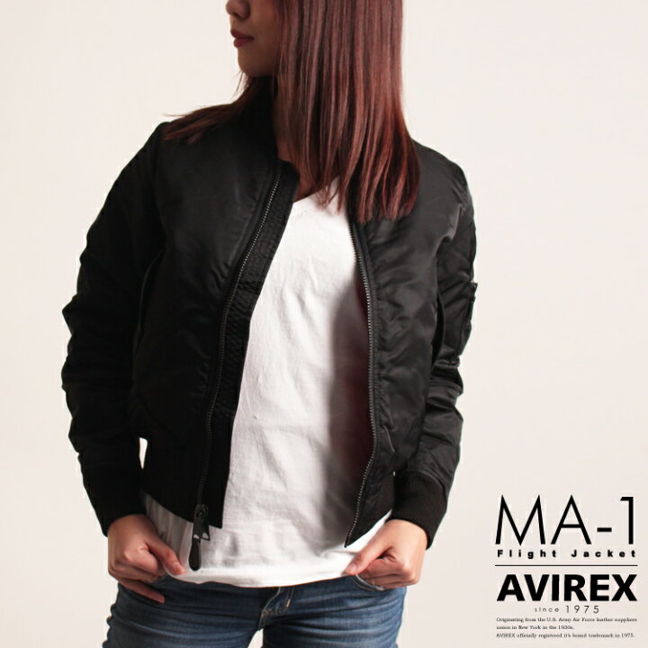 楽天市場 Avirex 公式通販 Ladies Ma 1 Commercial アビレックス アヴィレックス Ma1 大きいサイズ 無地 レディースフライトジャケット ボンバージャケット Avirex