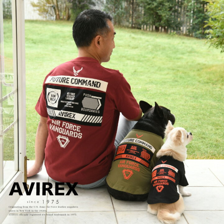 楽天市場 Avirex 公式通販 Dog Wear ドッグウェア シーチングパッチド Tシャツ S S Sheeting Patched T Shirt アビレックス アヴィレックス ドッグウエア 犬 犬服 Avirex