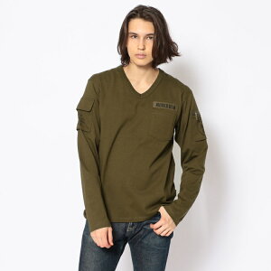 AVIREX ʔ́EIC | t@eB[O VlbN TVc /FATIGUE V-NECK T-SHIRT(ArbNX ABbNX)Y j