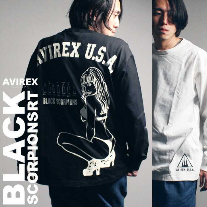 楽天市場 Avirex 公式通販 オンライン Depot限定 ブラックスコーピオンズ 長袖 Tシャツ Black Scorpions Long Sleeve T Shirt アビレックス アヴィレックス メンズ 男性 Avirex