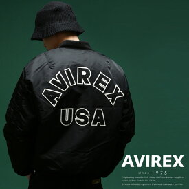 AVIREX 公式通販｜ 背中にロゴ！定番フライトジャケット 新色を追加して新登場！ MA-1 COMMERCIAL LOGO/エムエーワンコマーシャル ロゴ (アビレックス アヴィレックス)メンズ 男性 定番 フライトジャケット 中わた アウター 大きめ