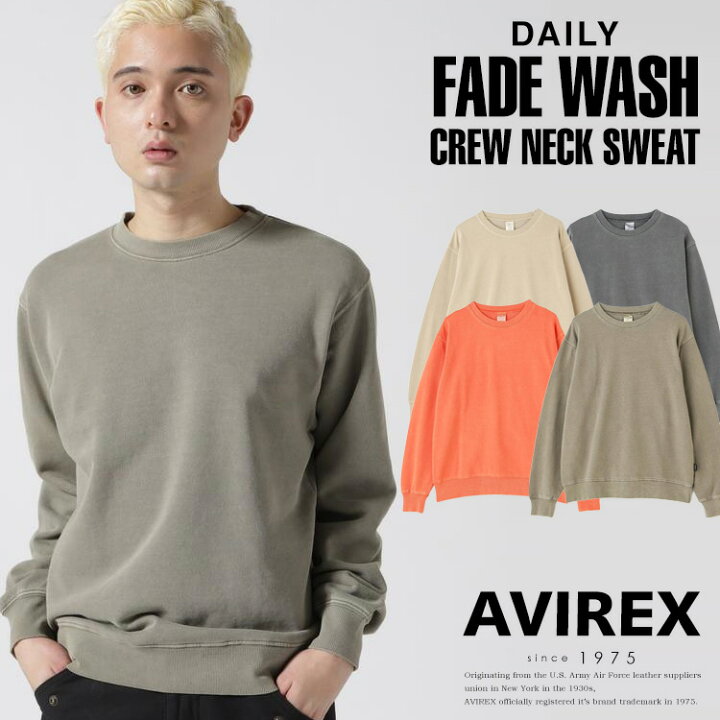 楽天市場】AVIREX 公式通販 |《DAILY》FADE WASH CREW NECK SWEAT 