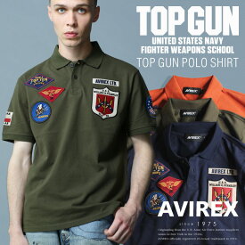 AVIREX 公式通販 | AVIREXのアイコン「TOP GUN」のワッペンディテールが抜群の存在感！ミリタリーの男らしさと程よいスポーティ感の絶妙なバランスが魅力的なポロシャツ《WEB&DEPOT限定》TOP GUN POLO SHIRT(アビレックス アヴィレックス)メンズ 男性