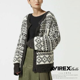 ☆★タイムセール｜AVIREX 公式通販｜2WAY PATTERN KNIT TOPS/ 2ウェイ パターンニットトップス/ カーディガン(アビレックス アヴィレックス)レディース 女性※セール品につき交換 返品不可