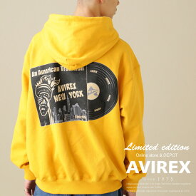 ☆★タイムセール｜AVIREX 公式通販 |【WEB&DEPOT限定】RECORD DESIGN SWEAT PULL OVER PARKA(アビレックス アヴィレックス)メンズ 男性※セール品につき交換 返品不可