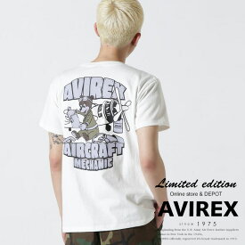 AVIREX 公式通販｜《WEB&DEPOT限定》CREW NECK T-SHIRT FLIGHT MECHANIC / クルーネック Tシャツ フライトメカニック(アビレックス アヴィレックス)メンズ 男性