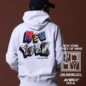 ☆★タイムセール｜AVIREX 公式通販｜《COLLECTION》PULL OVER PARKA NEW YORK SYMBOL/プルオーバー パーカー ニューヨーク シンボル(アビレックス アヴィレックス)メンズ 男性※セール品につき交換 返品不可