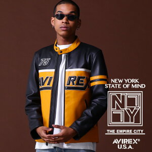AVIREX or アビレックス) シングルライダース メンズジャケット