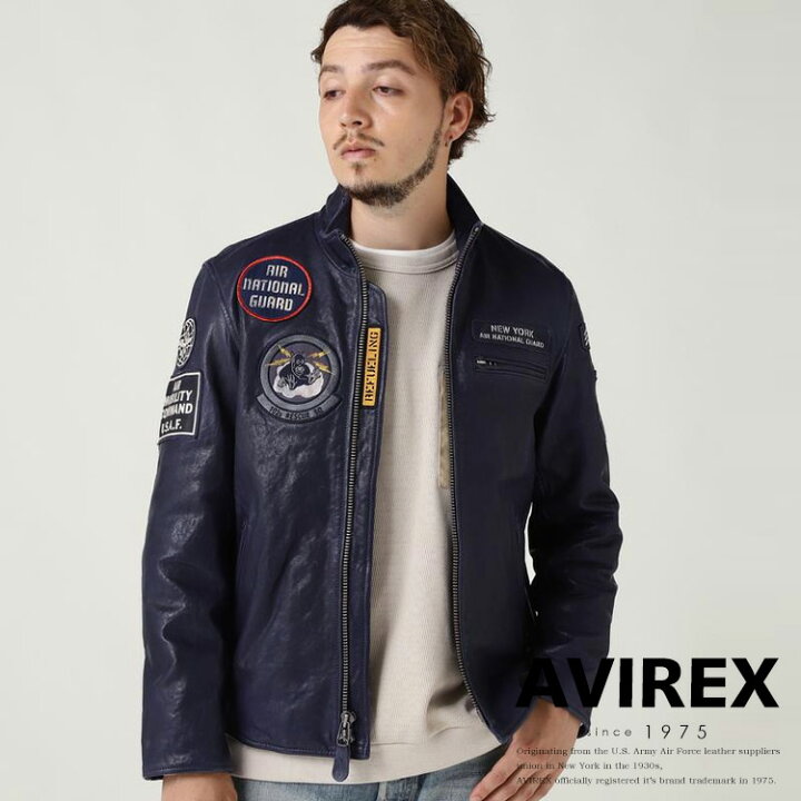 楽天市場】☆SALE｜AVIREX 公式通販｜AGED LEATHER STAND ZIP RIDERS 