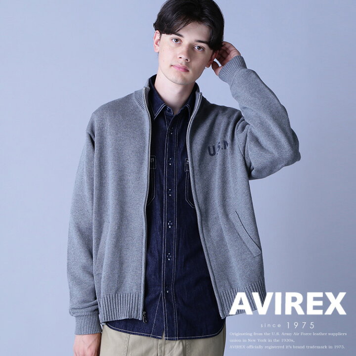 楽天市場】AVIREX 公式通販｜NAVAL STAND COLLAR ZIP KNIT JACKET  