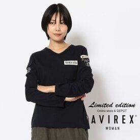 AVIREX 公式通販｜【WEB限定】Vネック ファテーグ ロングスリーブ Tシャツ/ V-NECK FATIGUE T-SHIRT(アビレックス アヴィレックス)レディース 女性