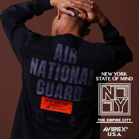 ★SALE｜AVIREX 公式通販｜AIR NATIONAL GUARD PATCH & PRINT L/S T-SHIRT(アビレックス アヴィレックス)メンズ 男性※セール品につき交換 返品不可