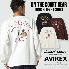 AVIREX 公式通販｜《WEB&DEPOT限定》ON THE COURT BEAR L/S T-SHIRT / オン ザ コート ベア 長袖 Tシャツ(アビレックス アヴィレックス)メンズ 男性