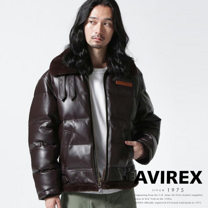 楽天市場】AVIREX 公式通販｜LEATHER DOWN BOMBER JACKET / レザー  