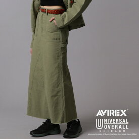 AVIREX 公式通販｜創業100周年を迎えたワークウェアブランド『ユニバーサルオーバーオール』とコラボレーション!!《AVIREX × UNIVERSAL OVERALL》WOMENS PAINTER SKIRT/ ペインタースカート(アビレックス アヴィレックス)レディース 女性