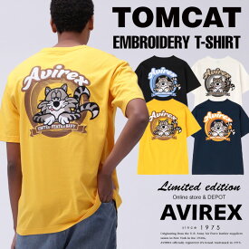 AVIREX 公式通販｜《WEB&DEPOT限定》TOMCAT EMBROIDERY T-SHIRT / トムキャット エンブロイダリー Tシャツ(アビレックス アヴィレックス)メンズ 男性
