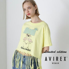 AVIREX 公式通販｜《直営店限定》FRINGE FLAMINGO T-SHIRT/フリンジ フラミンゴ Tシャツ(アビレックス アヴィレックス)レディース 女性