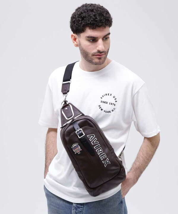 楽天市場】AVIREX 公式通販｜VARSITY LEATHER ONE SHOULDER BAG / バー  