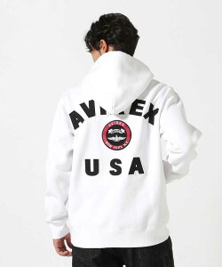 AVIREX �����ʔ́bVARSITY LOGO SWEAT ZIP UP PARKA /�o�[�V�e�B ���S �X�E�F�b�g �W�b�v�A�b�v �p�[�J�[(�A�r���b�N�X �A���B���b�N�X)�����Y �j��
