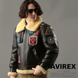 AVIREX 公式通販 | AVIREXを代表するフライトジャケットB-3にTOPGUNパッチを落とし込んだストロングスタイル。B-3 トップガン/B-3 TOP GUN(アビレックス アヴィレックス)メンズ 男性 ムートンコート ファー ボア ブルゾン ボンバージャケット TOPGUN