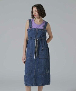 ^CZ[bAVIREX ʔ/BELT PRINT DENIM JUMPER SKIRT/xg vg fj Wp[XJ[gZ[iɂ ԕis