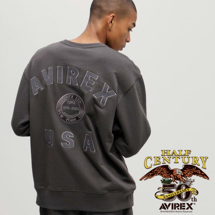 楽天市場】AVIREX 公式通販｜AVIREX 50th VARSITY CREWNECK SWEAT/バー 