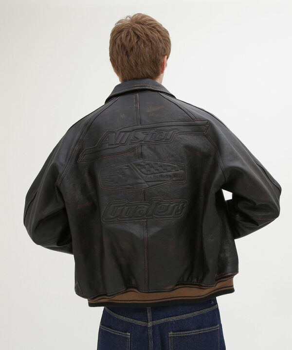 楽天市場】AVIREX 公式通販｜VARISTY LEATHER ”GOALERS” VINTAGE BLACK 