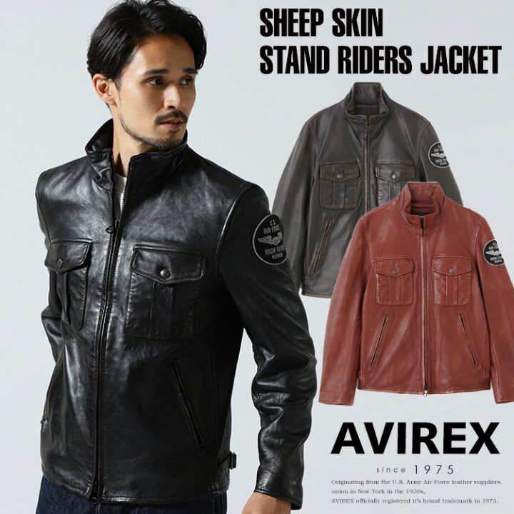 楽天市場】AVIREX 公式通販｜SHEEP SKIN STAND RIDERS JACKET/シープ 