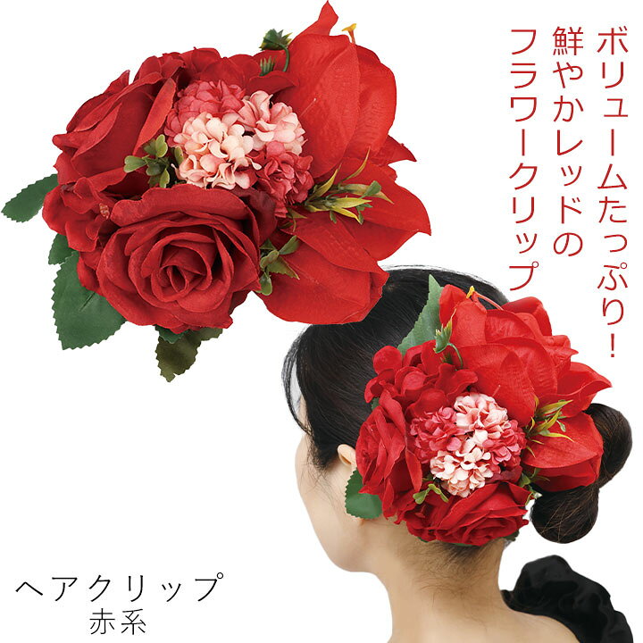 楽天市場】即納☆ ヘアクリップ 赤系 [KS-GD075-1-3767] フラダンス