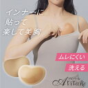 服に貼るエアリースキンブラ [Z1903] 胸 ブラパッド 水着用 ドレス用 インナー ブラジャー ニップレス ストラップレス 蒸れにくい インナーに貼る 洗える ブラ 下着