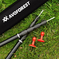 AVOFOREST タープポール 伸縮式 強化されたロック構造 アルミ 直径28mm (高さ81～235cm) 4継無段階調節 2…